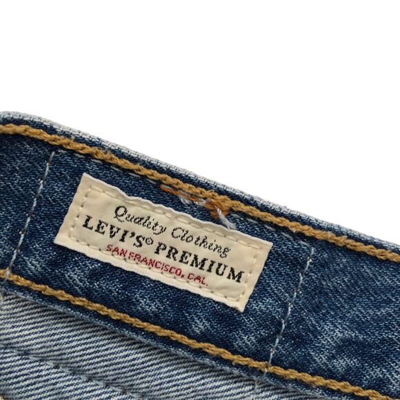 Levi's Premium 501 Womens Shorts 25 Big E Cut-Off Jean Denim Button Fly Distress - Picture 4 of 6